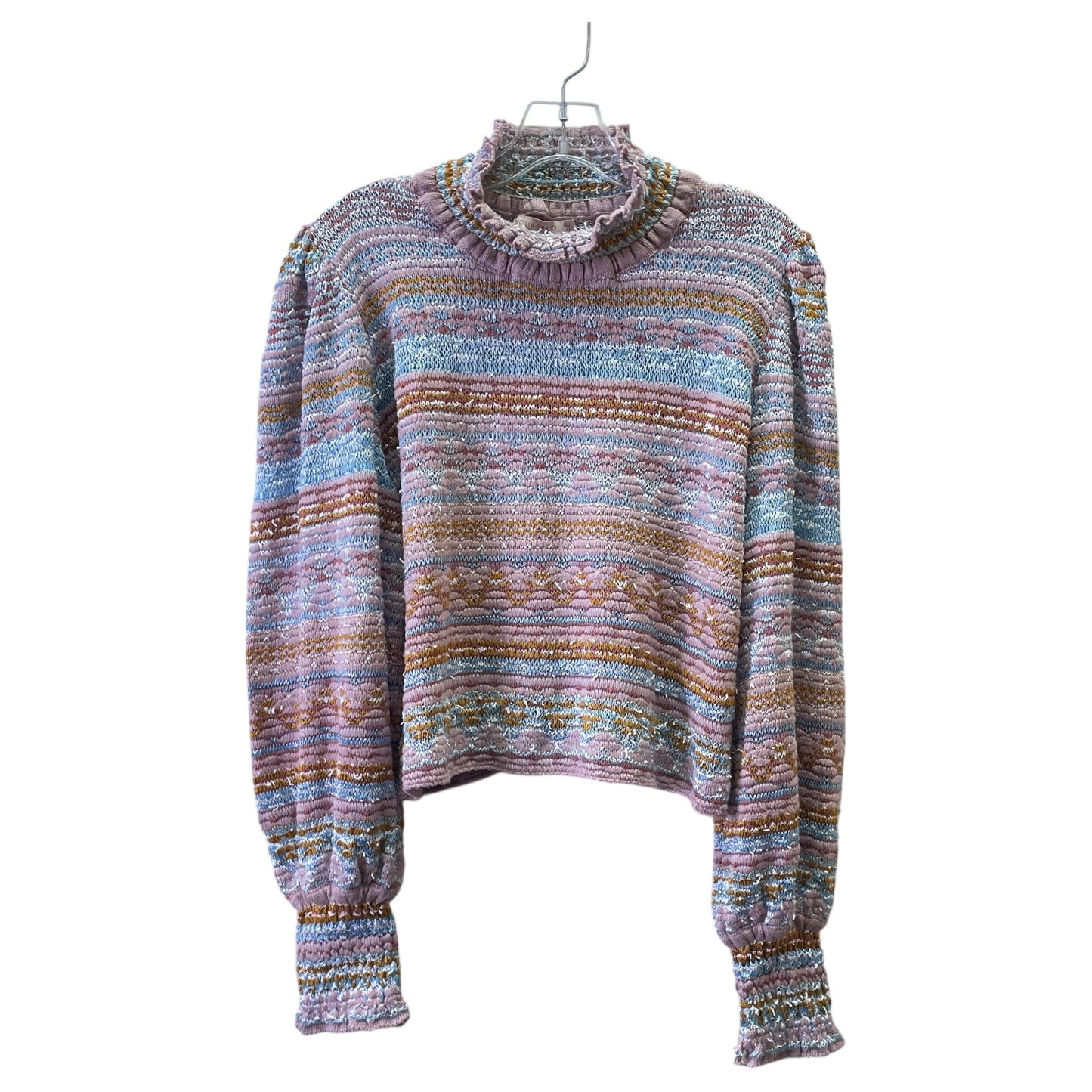 Sweater By Anthropologie In Blue & Pink, Size:L