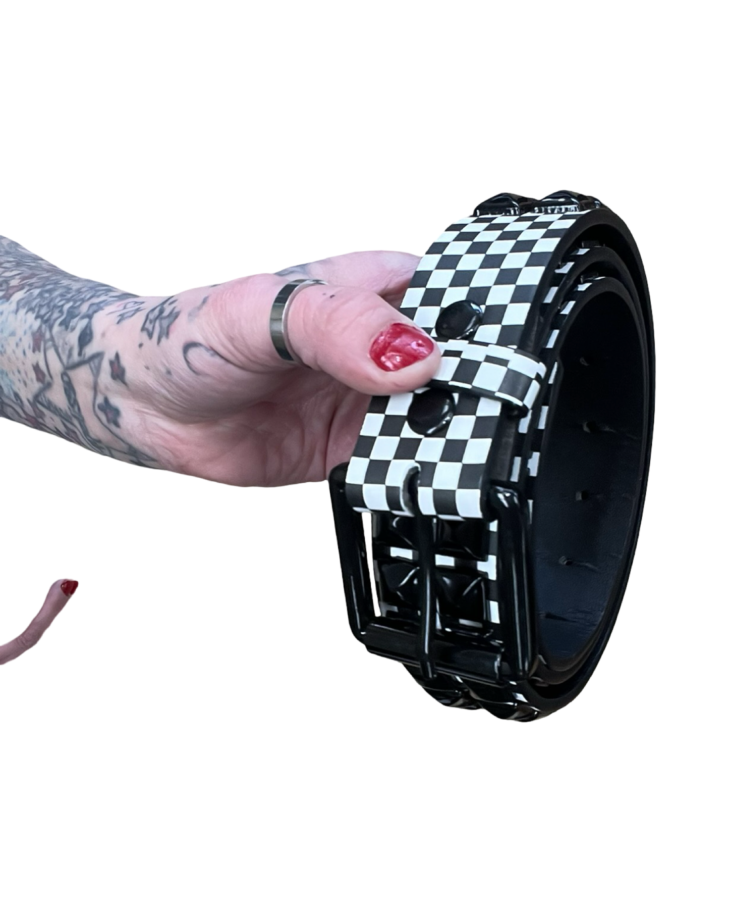 Belt Leather By Clothes Mentor In Black & White, Size:Xlarge