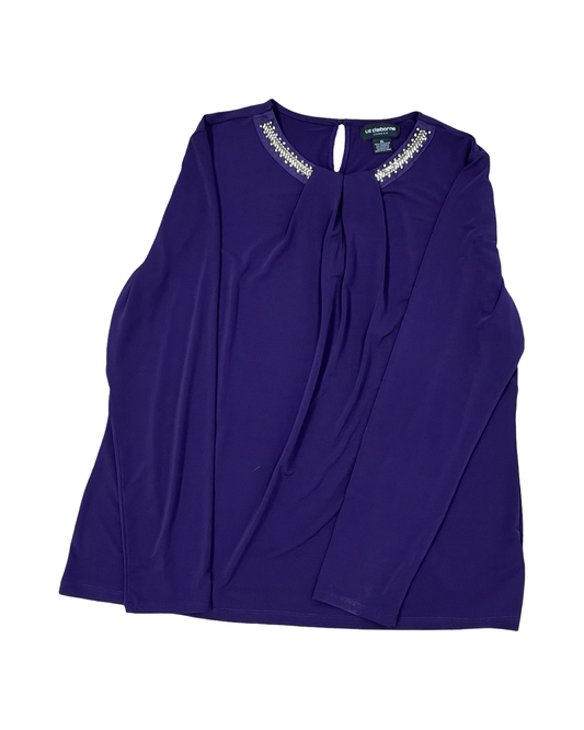 Top Ls By Liz Claiborne In Purple, Size:Xl