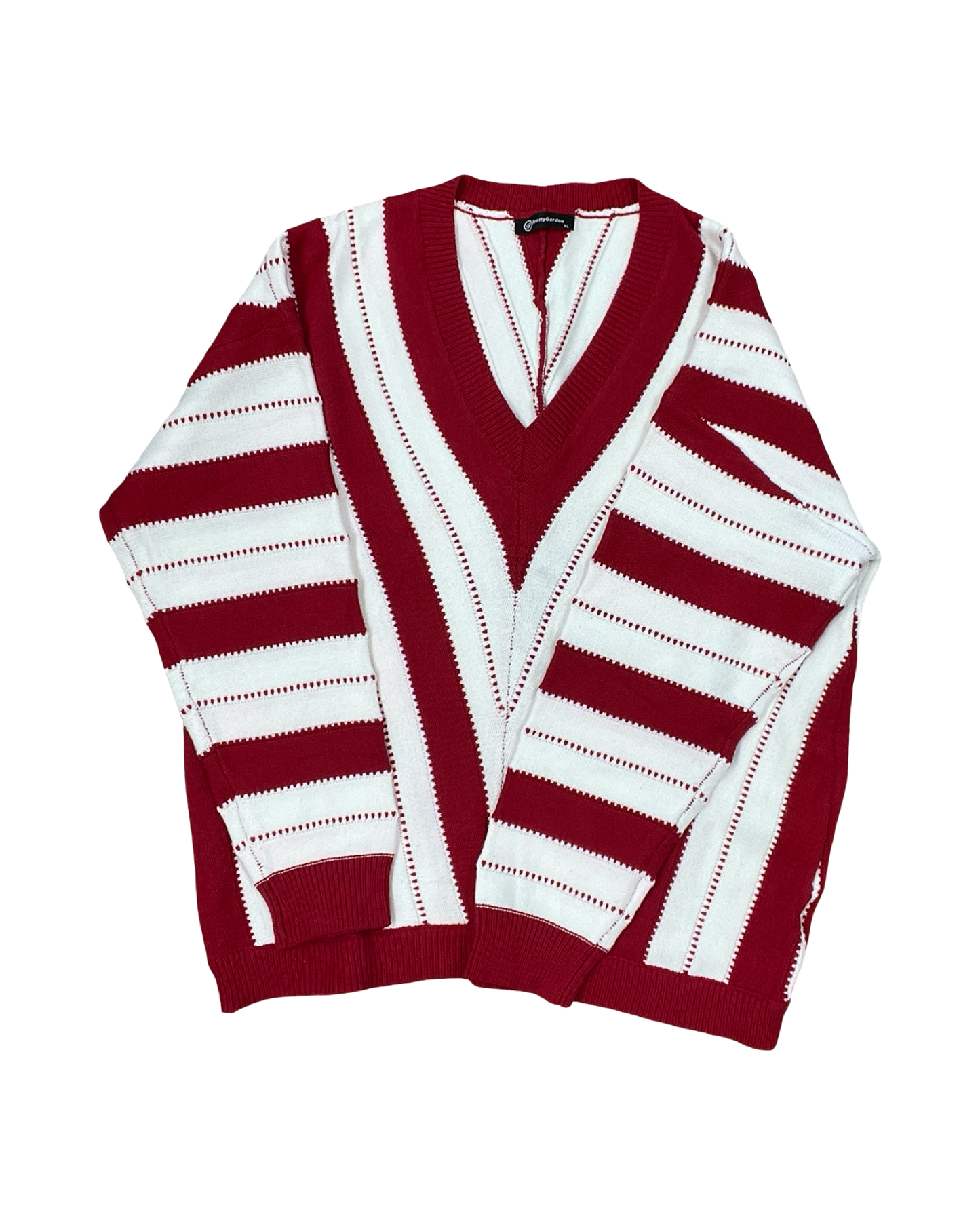 Sweater By Pretty Little Thing In Red & White, Size:Xl