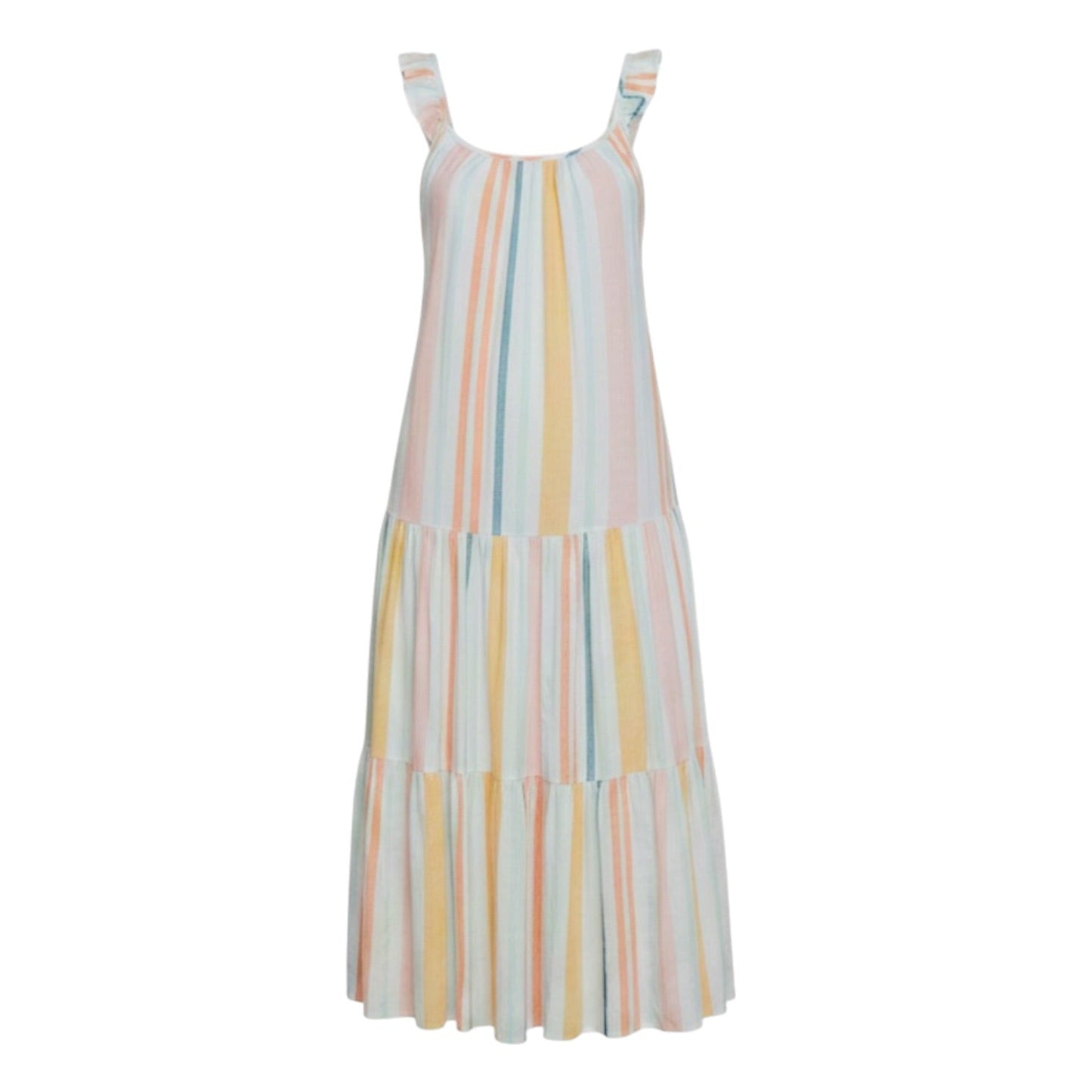 Capri Ruffle Sleeve Midi Dress By Rails In Striped Pattern, Size: S