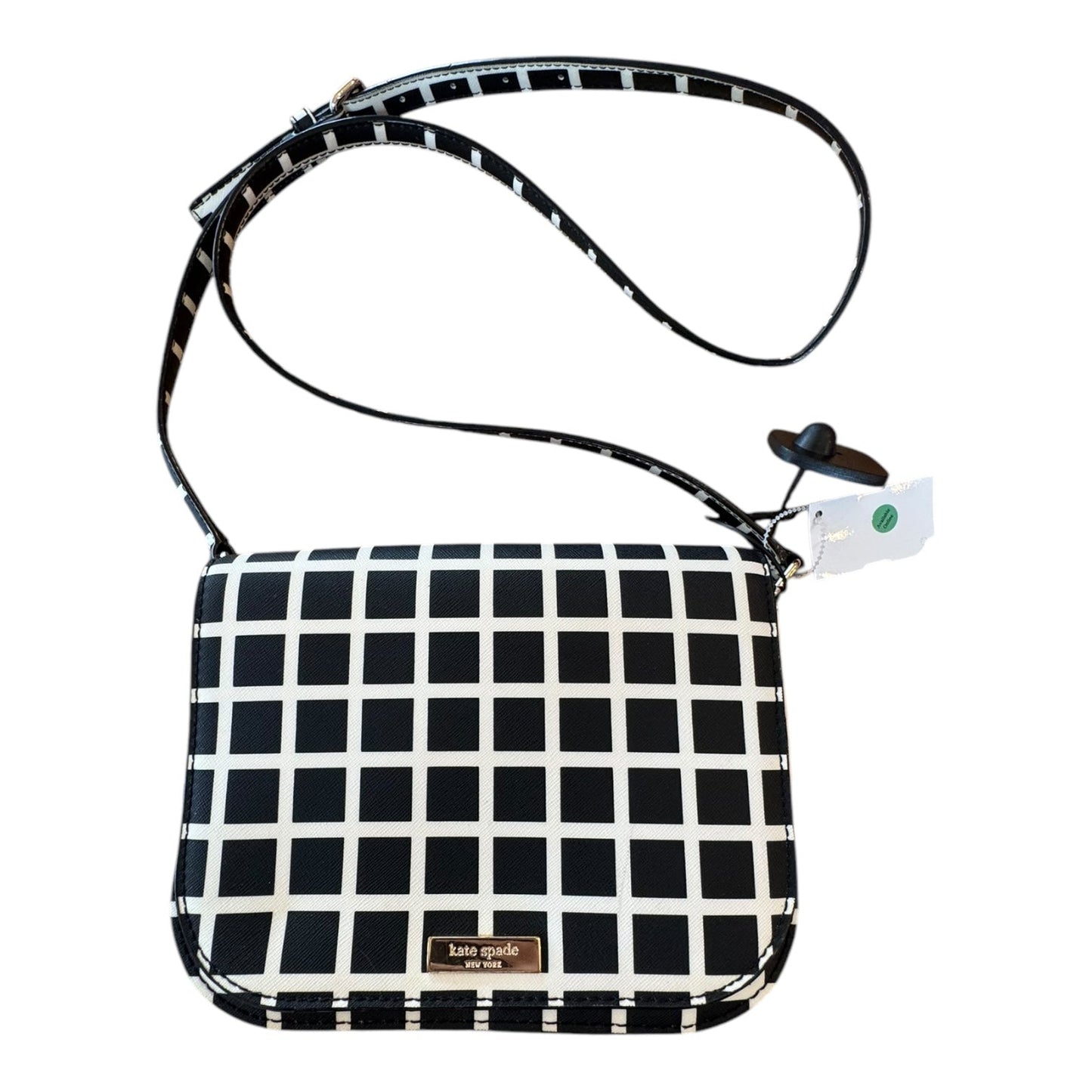 Handbag Designer By Kate Spade In Black & White, Size:Small