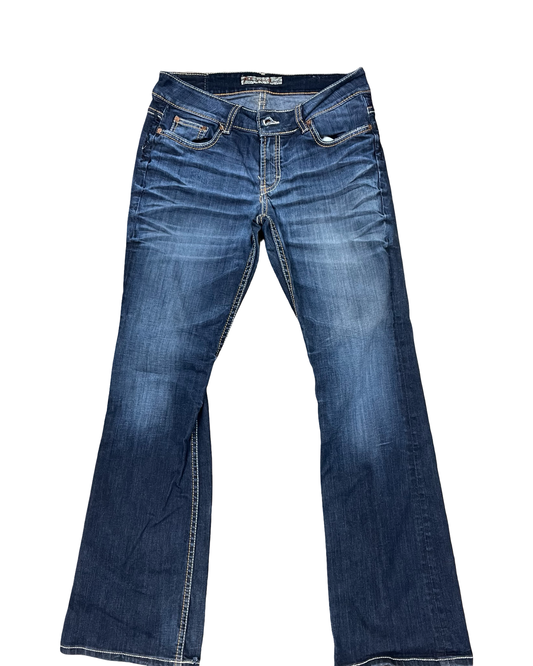 Jeans Flared By Bke In Blue Denim, Size:8