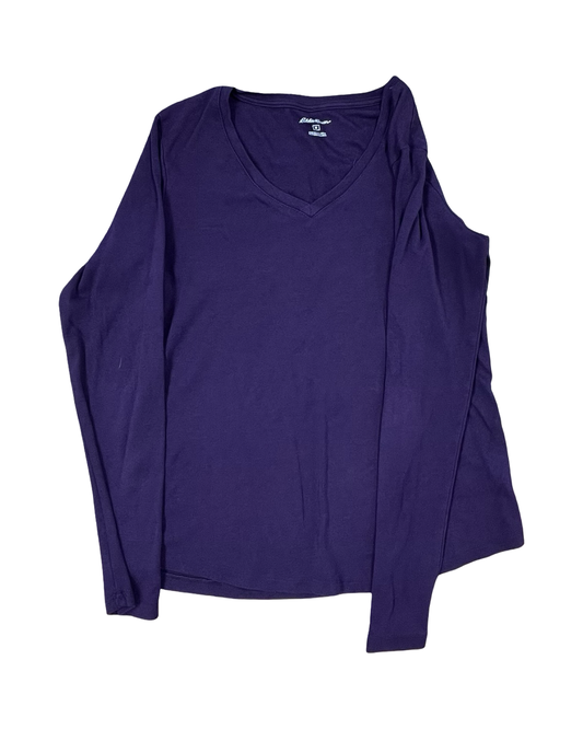 Top Ls Basic By Eddie Bauer In Purple, Size:M