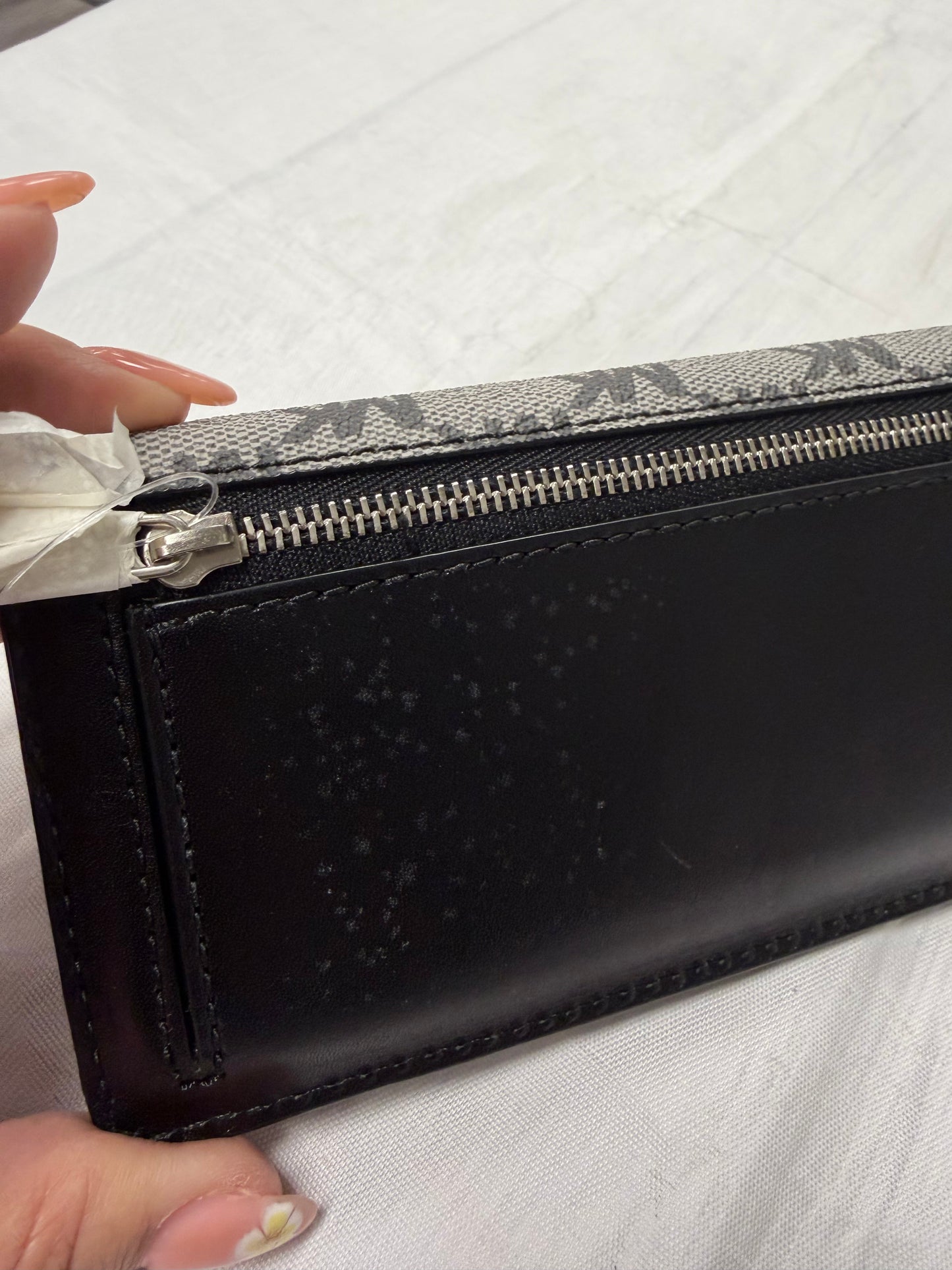 Wallet Designer By Michael Kors In Black & Grey, Size:Medium