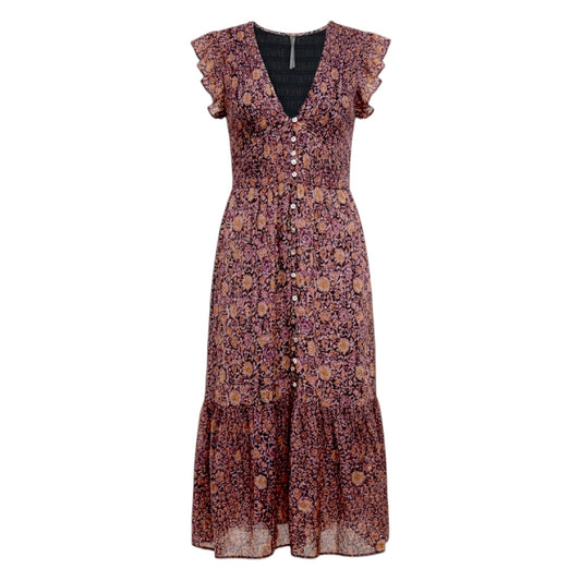 The Peregrine Midi Dress By Anthropologie In Floral Print, Size: XL Petite