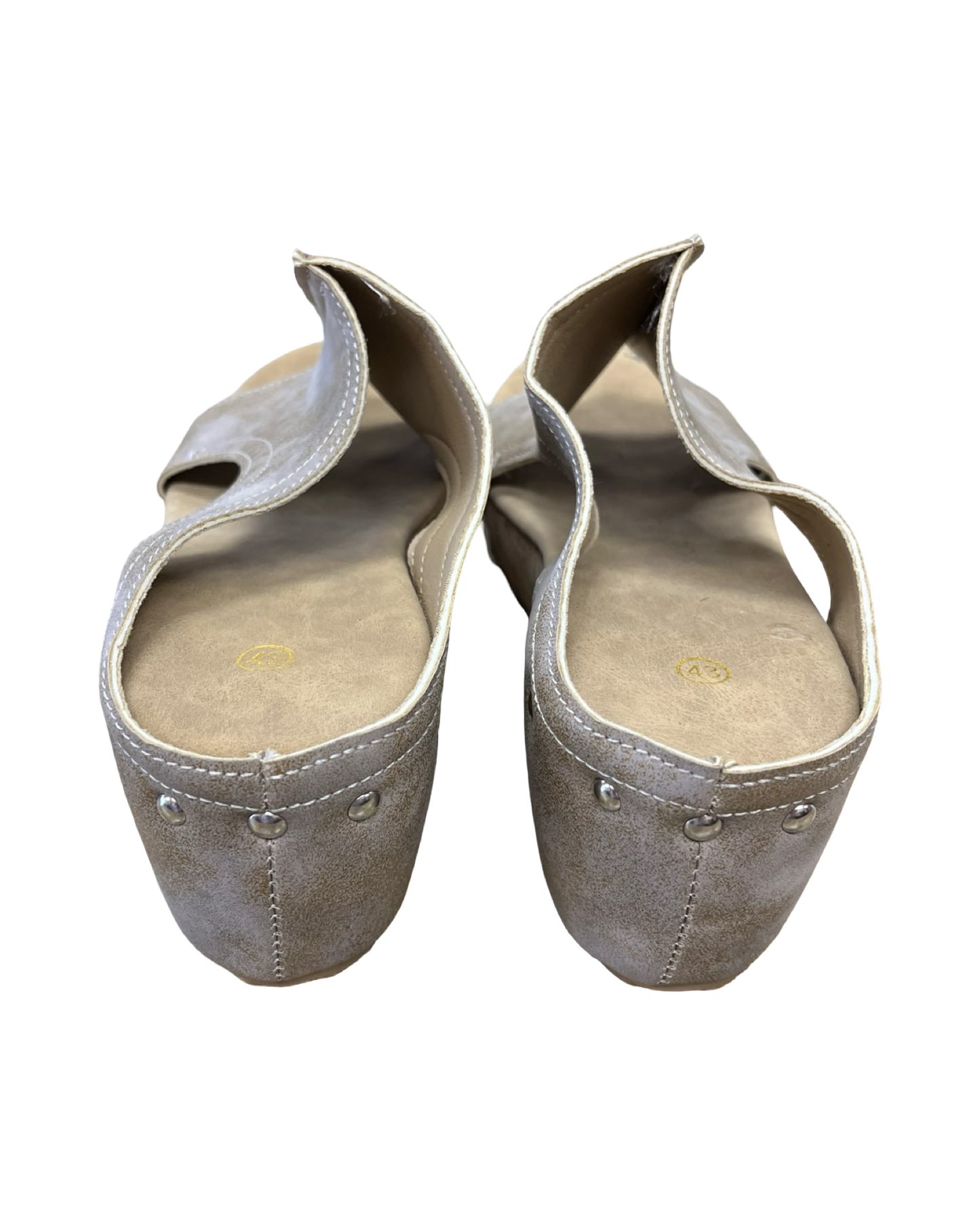 Sandals Heels Wedge By Clothes Mentor In Tan, Size:12.5