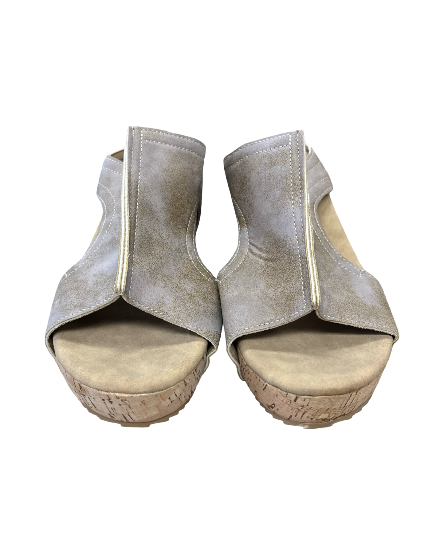 Sandals Heels Wedge By Clothes Mentor In Tan, Size:12.5