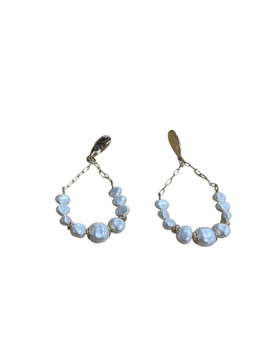 Earrings Dangle/Drop By Ann Taylor In Gold & White