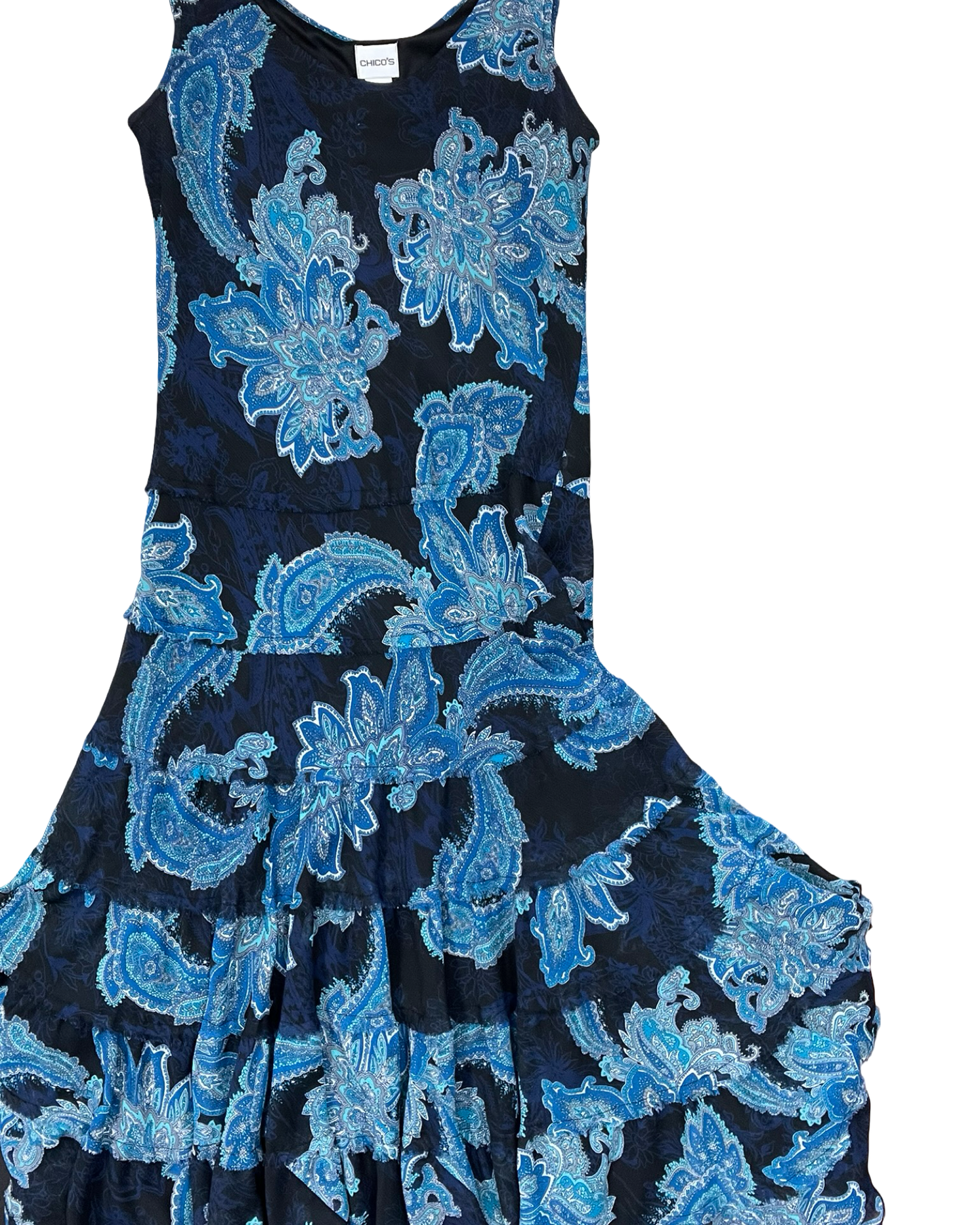 Dress Casual Maxi By Chicos In Blue, Size:M