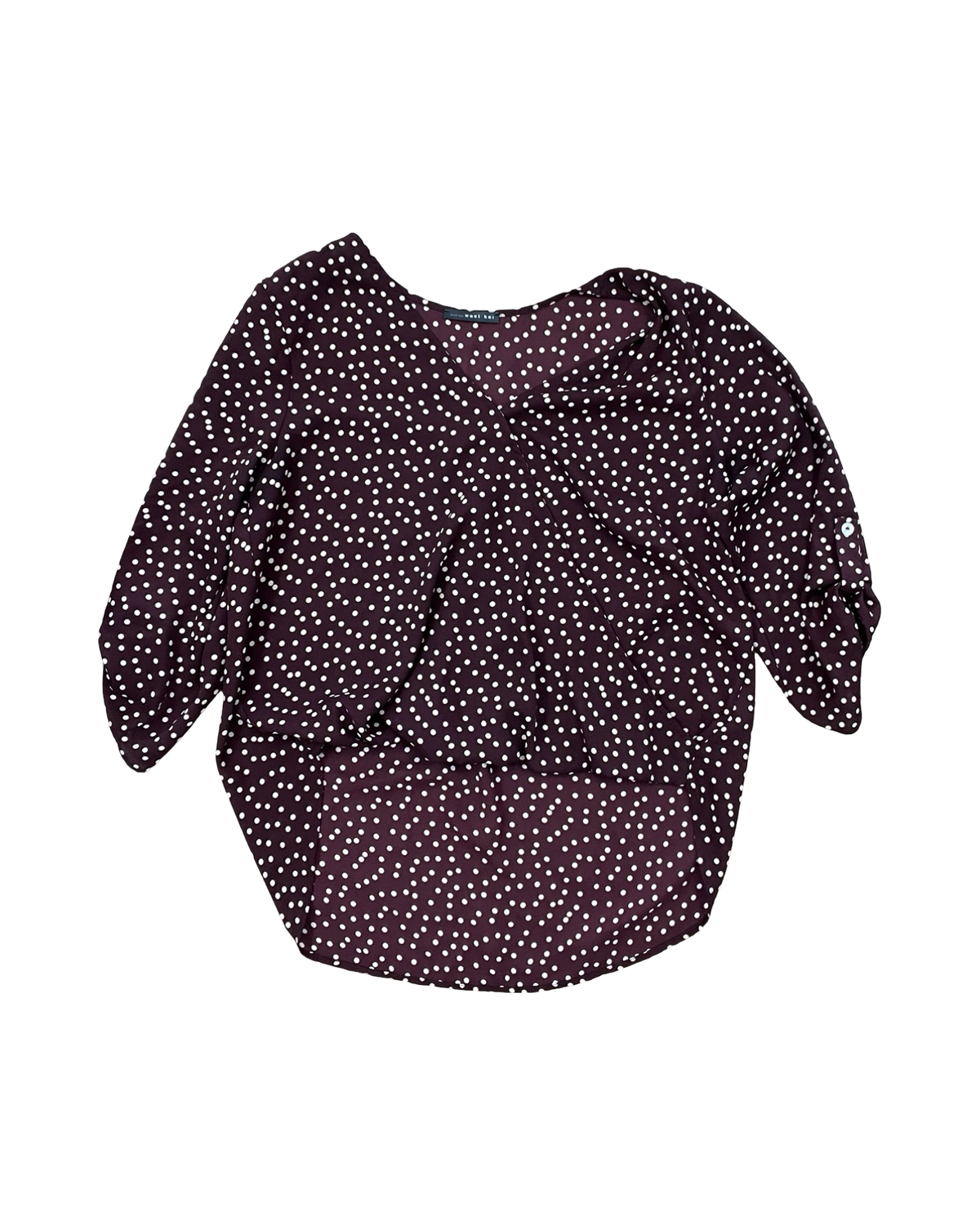 Top 3/4 Sleeve By West Kei In Maroon, Size:M