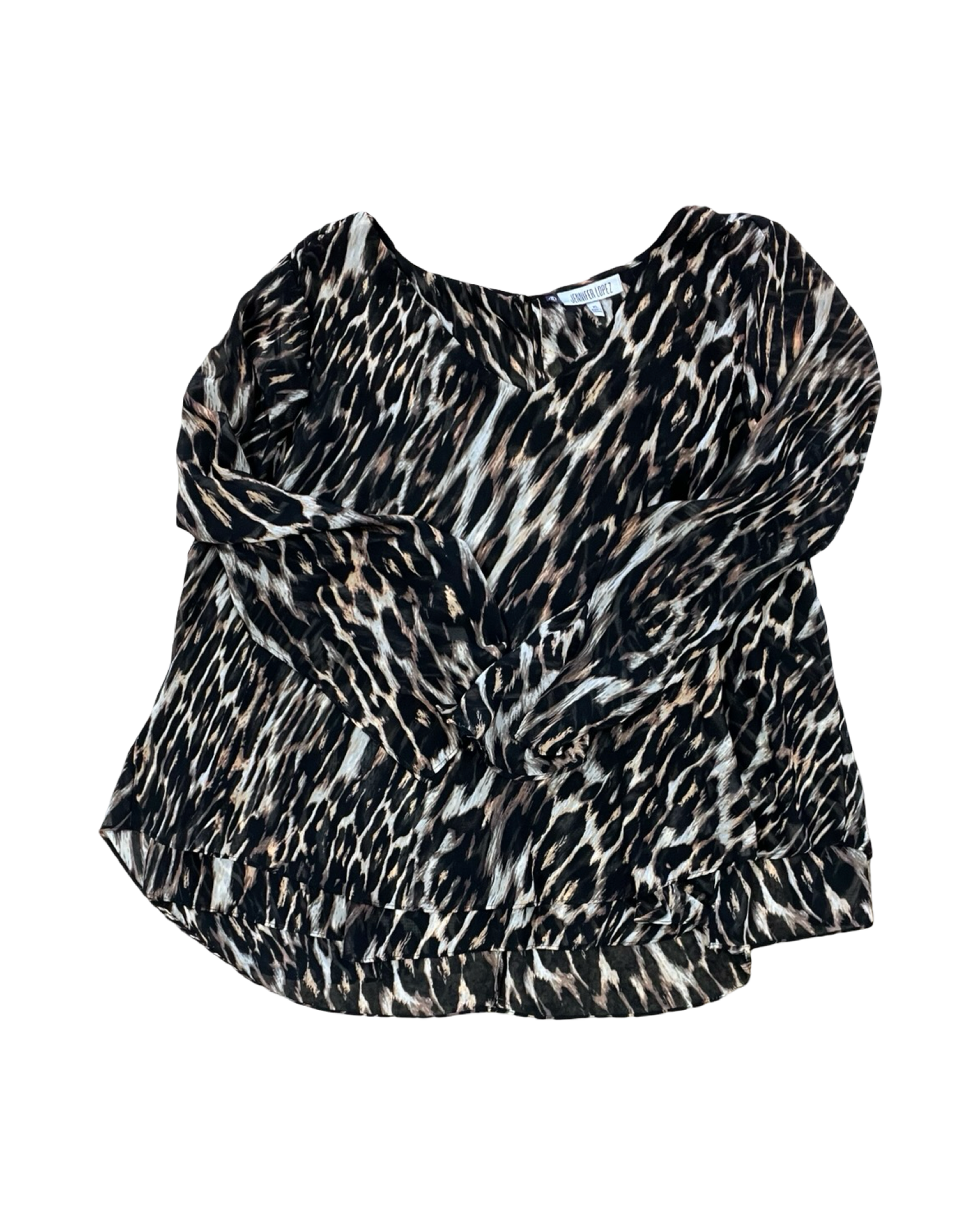 Top Ls By Jennifer Lopez In Black & Brown, Size:Xl
