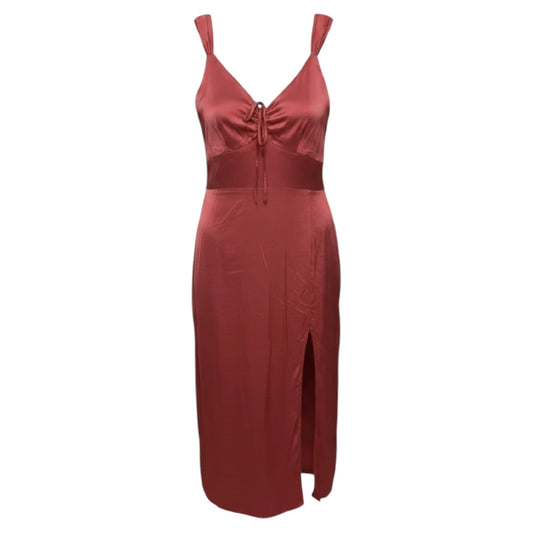 Cinched Front Midi Dress By Abercrombie And Fitch In Pink, Size: XL