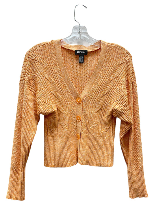 Cardigan By Express In Orange, Size:M