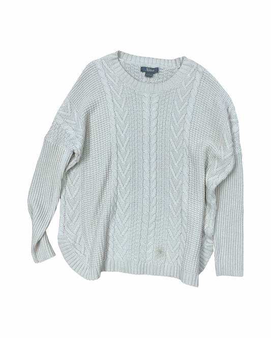 Sweater By Natural Reflections In Cream, Size:M