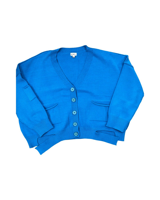 Sweater Cardigan By Pol In Blue, Size:S