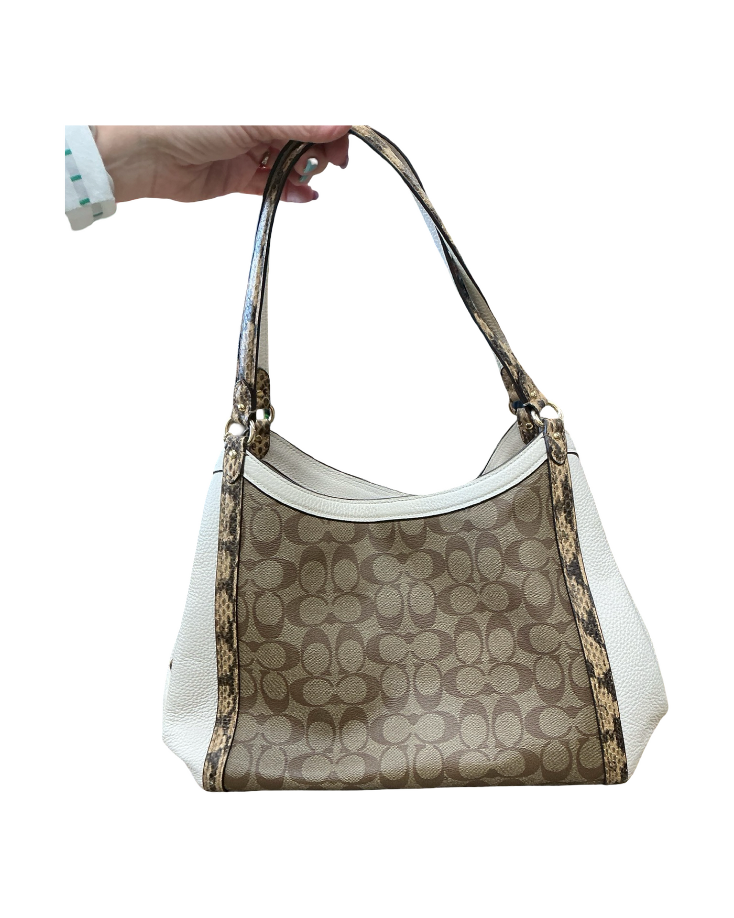 Handbag Designer By Coach In Tan, Size:Large