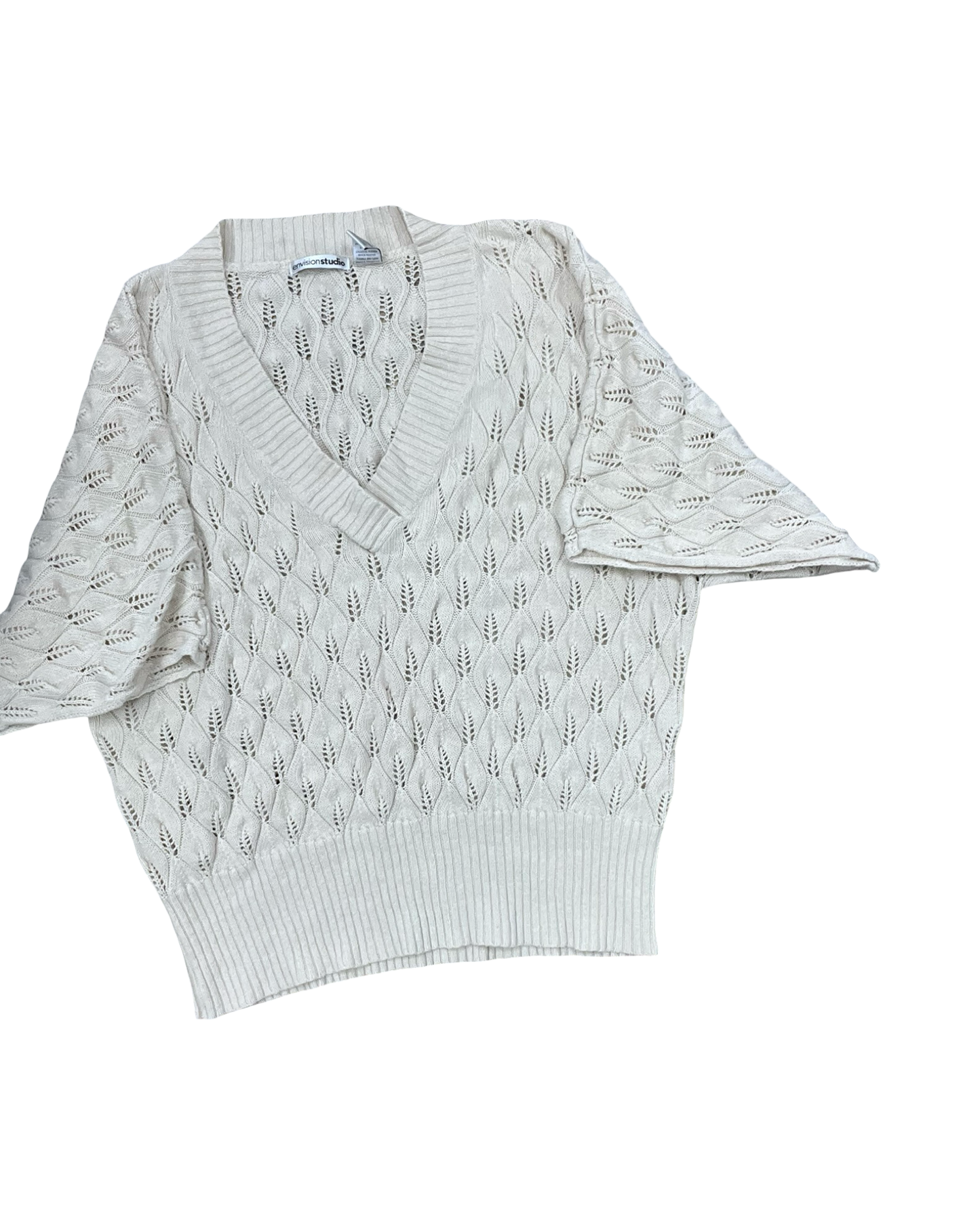 Sweater Ss By Clothes Mentor In Cream, Size:3X