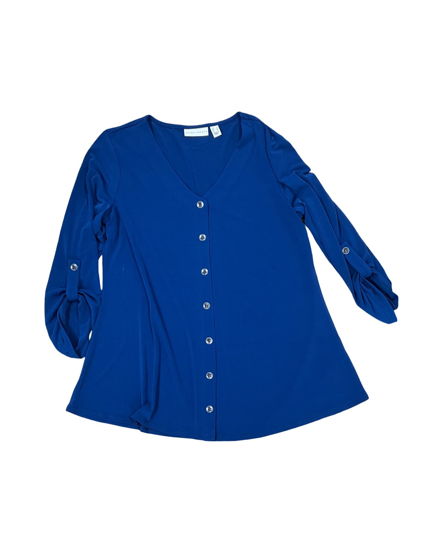 Top Ls By Susan Graver In Blue, Size:S