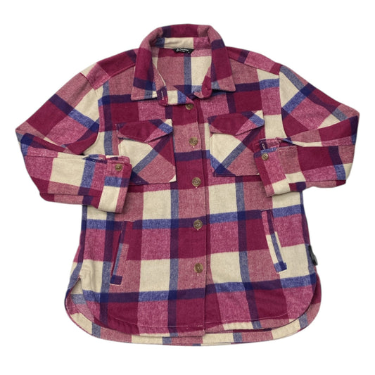 Jacket Shirt By Members Mark In Plaid Pattern, Size:M