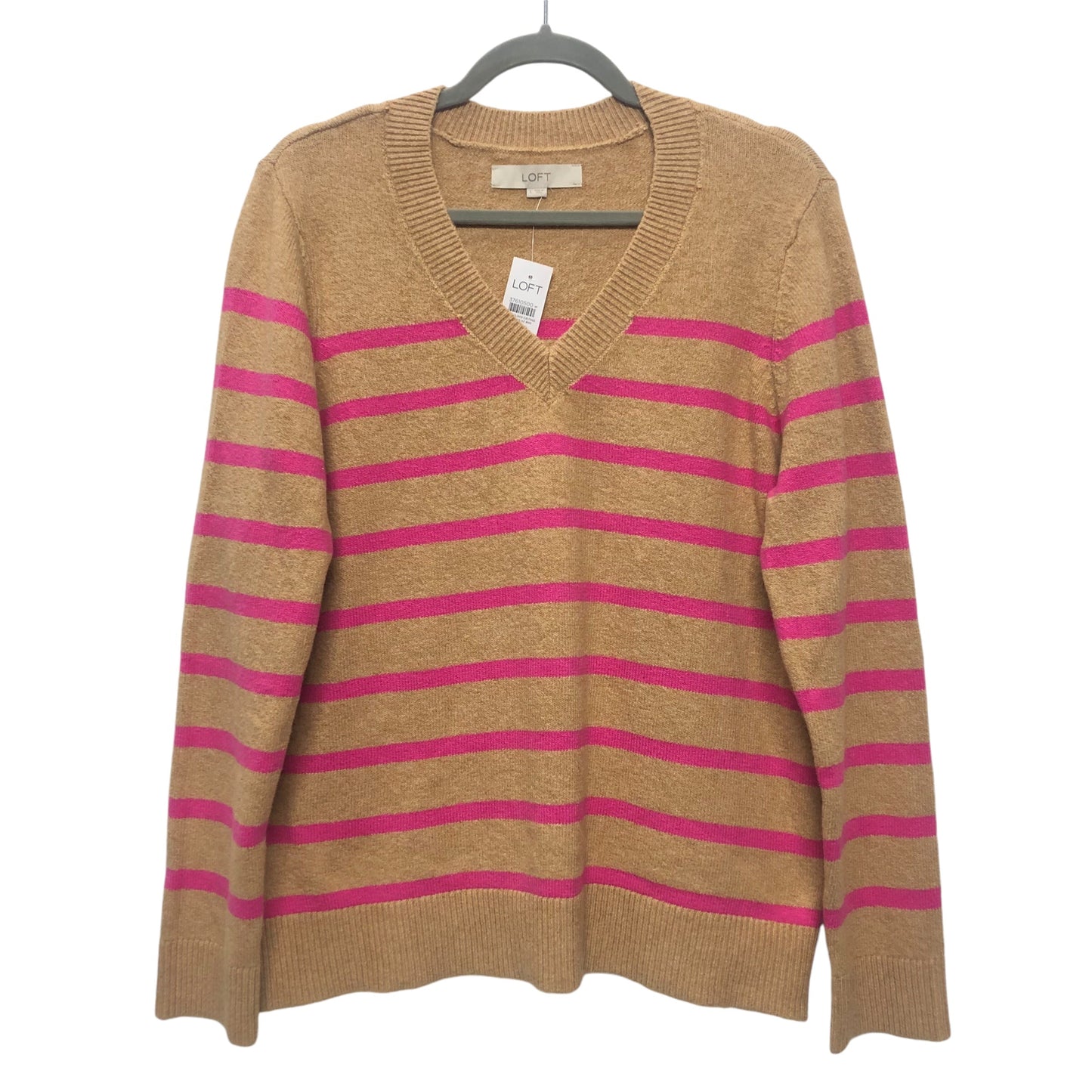 Sweater By Loft In Pink & Tan, Size:L