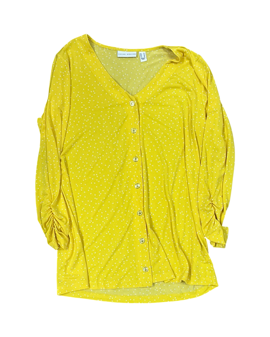 Blouse Ls By Susan Graver In Yellow, Size:S