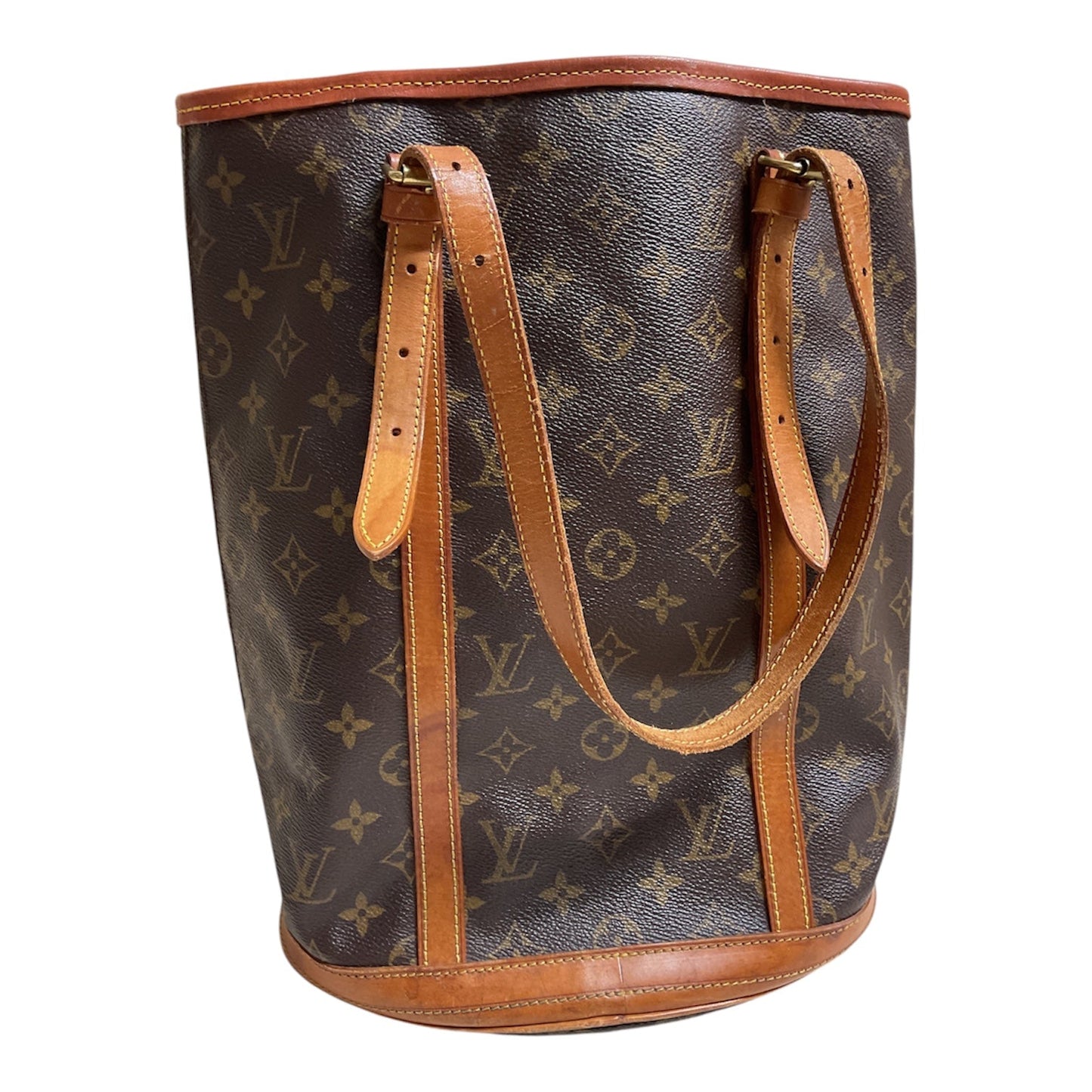 Handbag Luxury Designer By Louis Vuitton In Brown, Size:Large