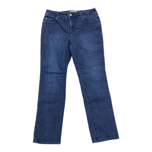 Jeans Straight By Chicos In Blue Denim, Size:4