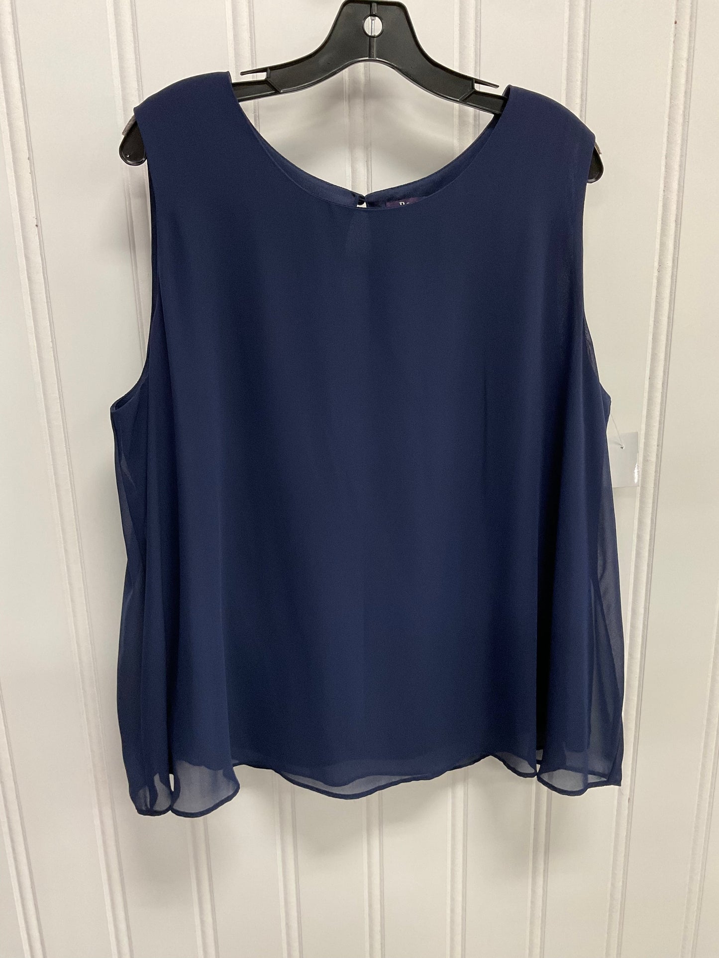 Top Sleeveless By Roamans In Navy, Size:2X