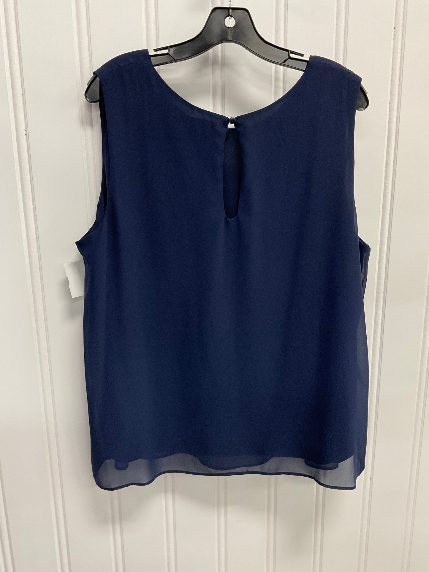 Top Sleeveless By Roamans In Navy, Size:2X