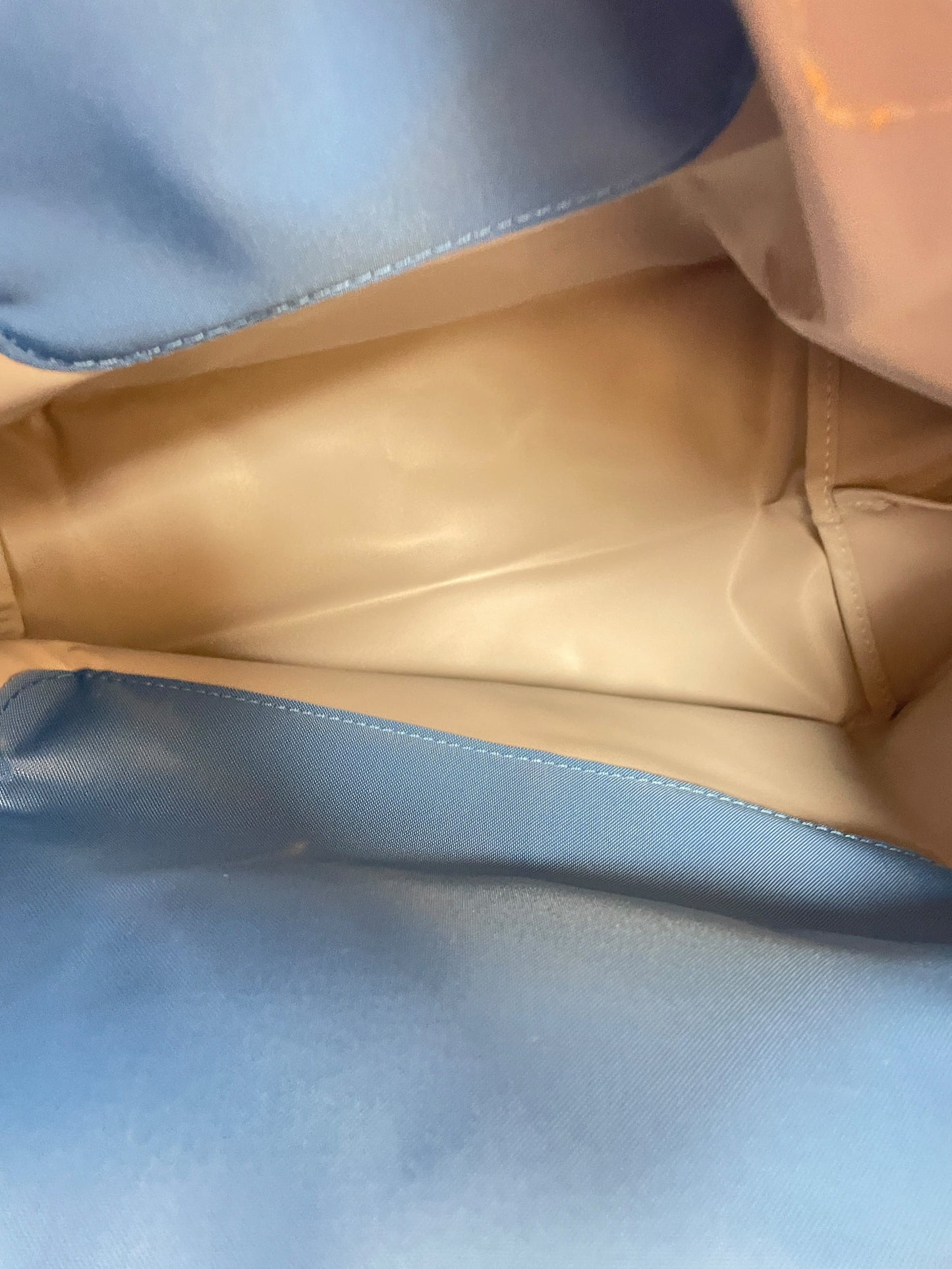 Handbag Designer By Longchamp In Blue & Brown, Size:Medium