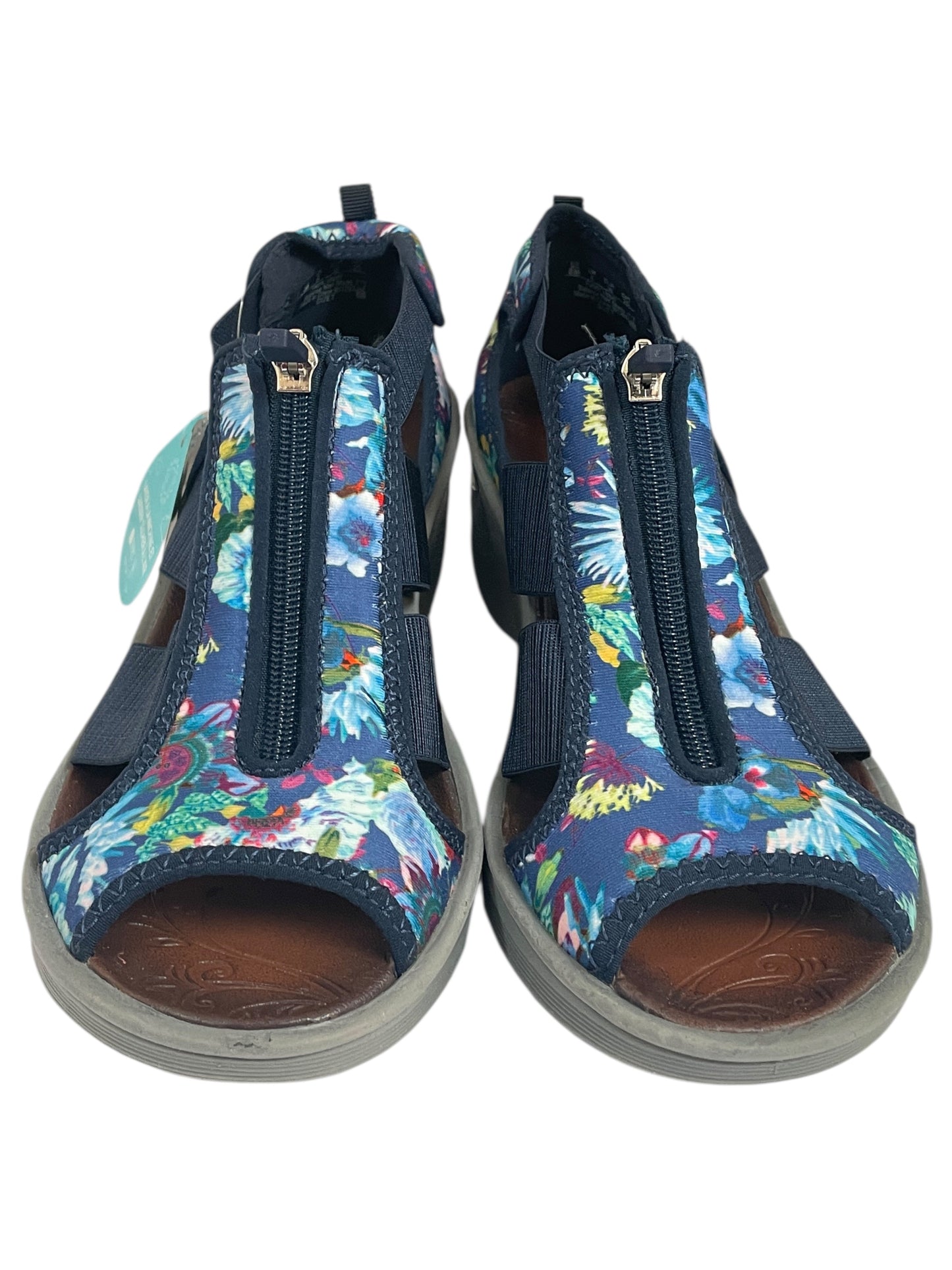 Sandals Heels Wedge By Bzees In Blue, Size:8