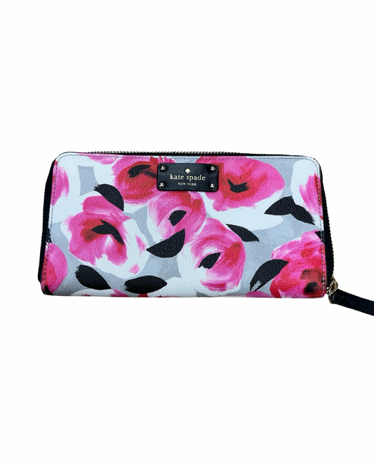 Wallet Designer By Kate Spade In Black & Pink, Size:Medium