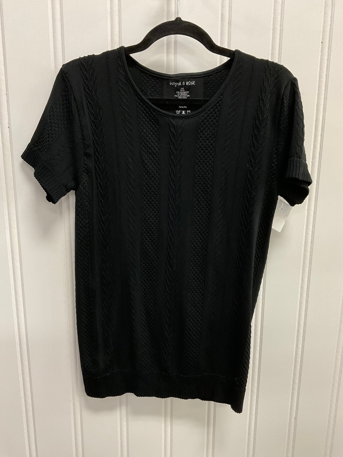 Top Ss Basic By Clothes Mentor In Black, Size:2X