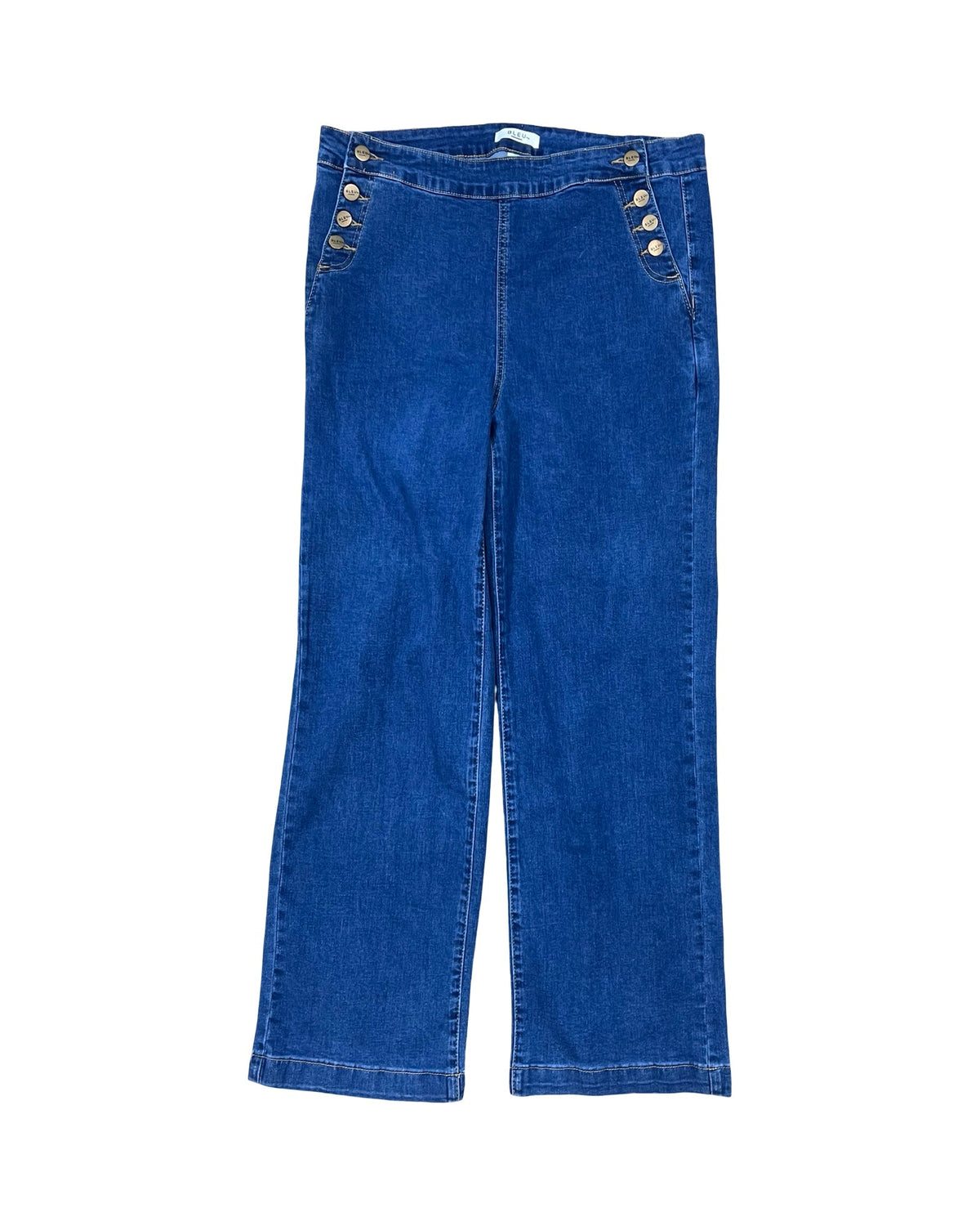 Jeans Straight By Bleu In Blue Denim, Size:12