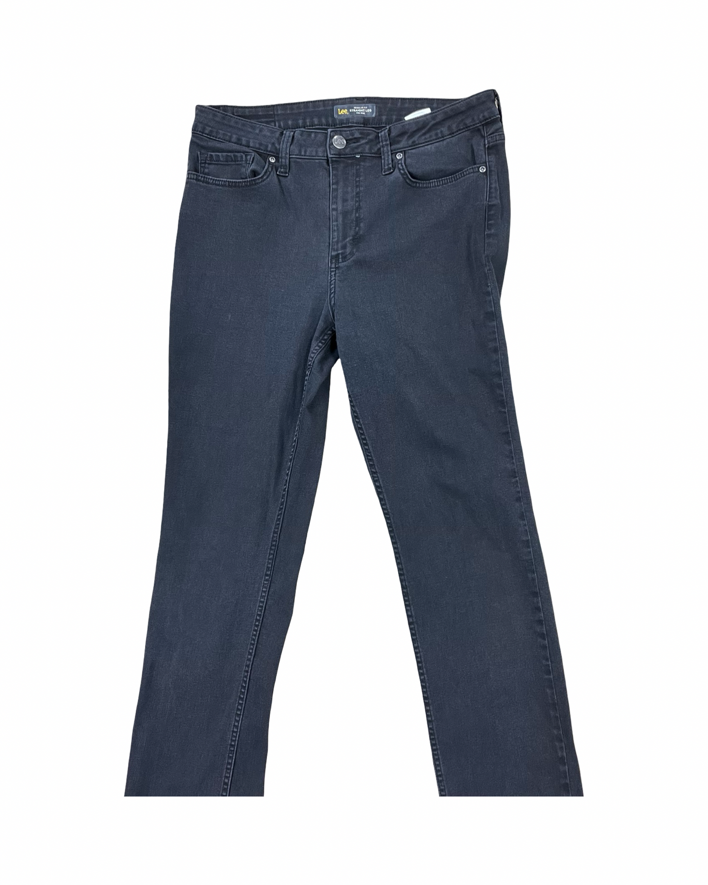 Jeans Straight By Lee In Black Denim, Size:12L