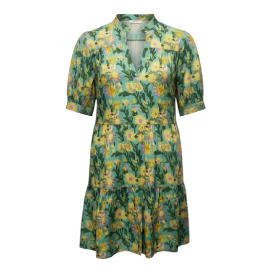 Martine Tiered Puff Sleeve Mini Dress By Fitzroy & Willa In Floral Print, Size: L
