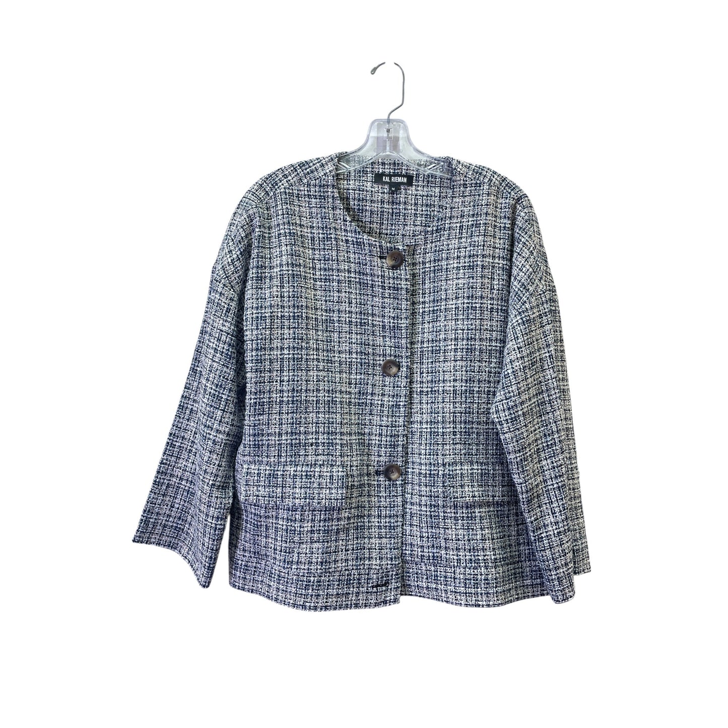 Blazer By Kal Rieman In Blue & Tan, Size:M