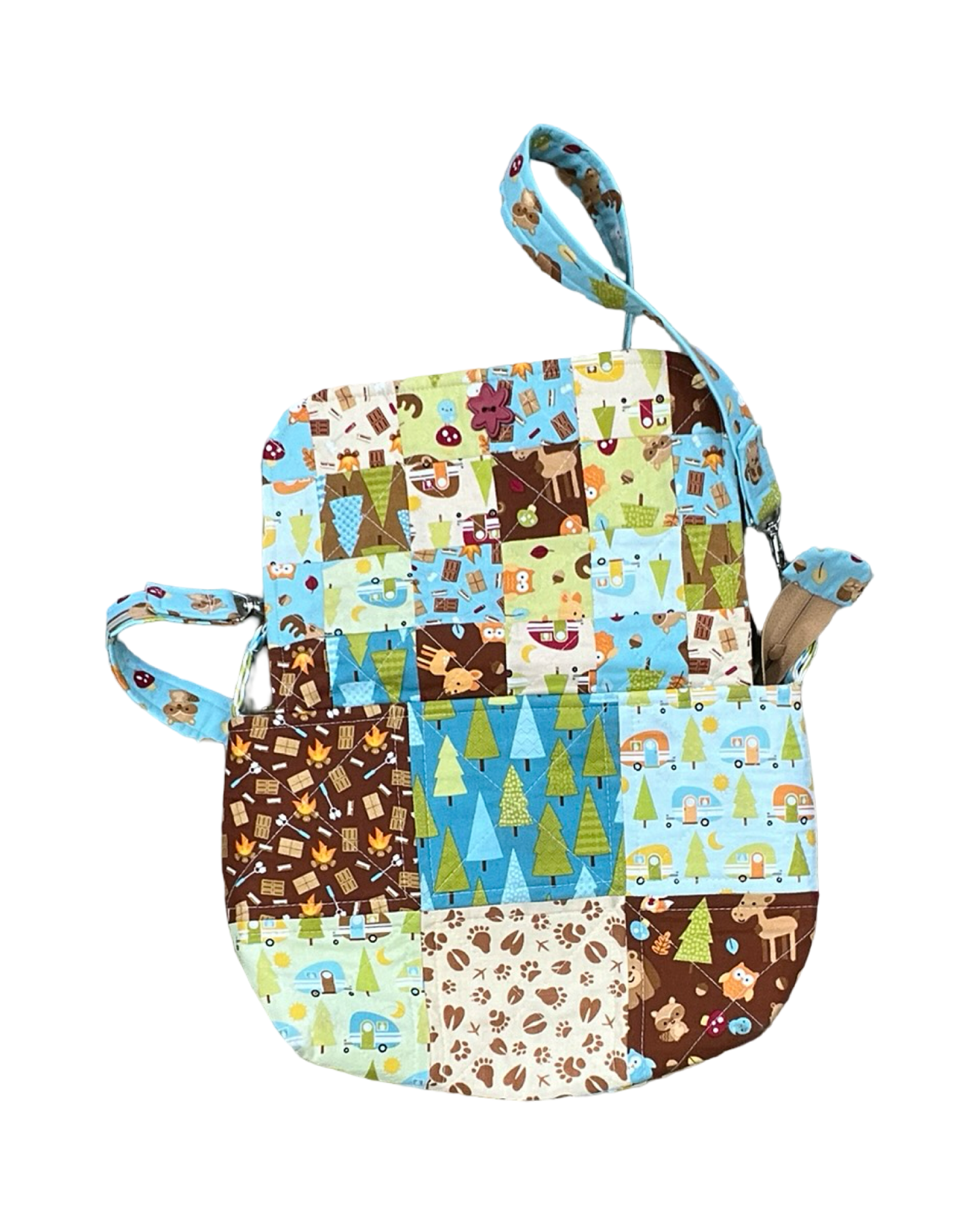 Crossbody By Clothes Mentor In Blue & Brown, Size:Medium