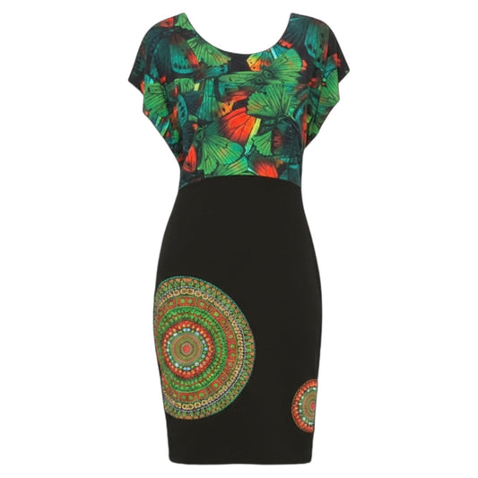 Printed Knit Mini Dress By Desigual In Multi-colored, Size: S
