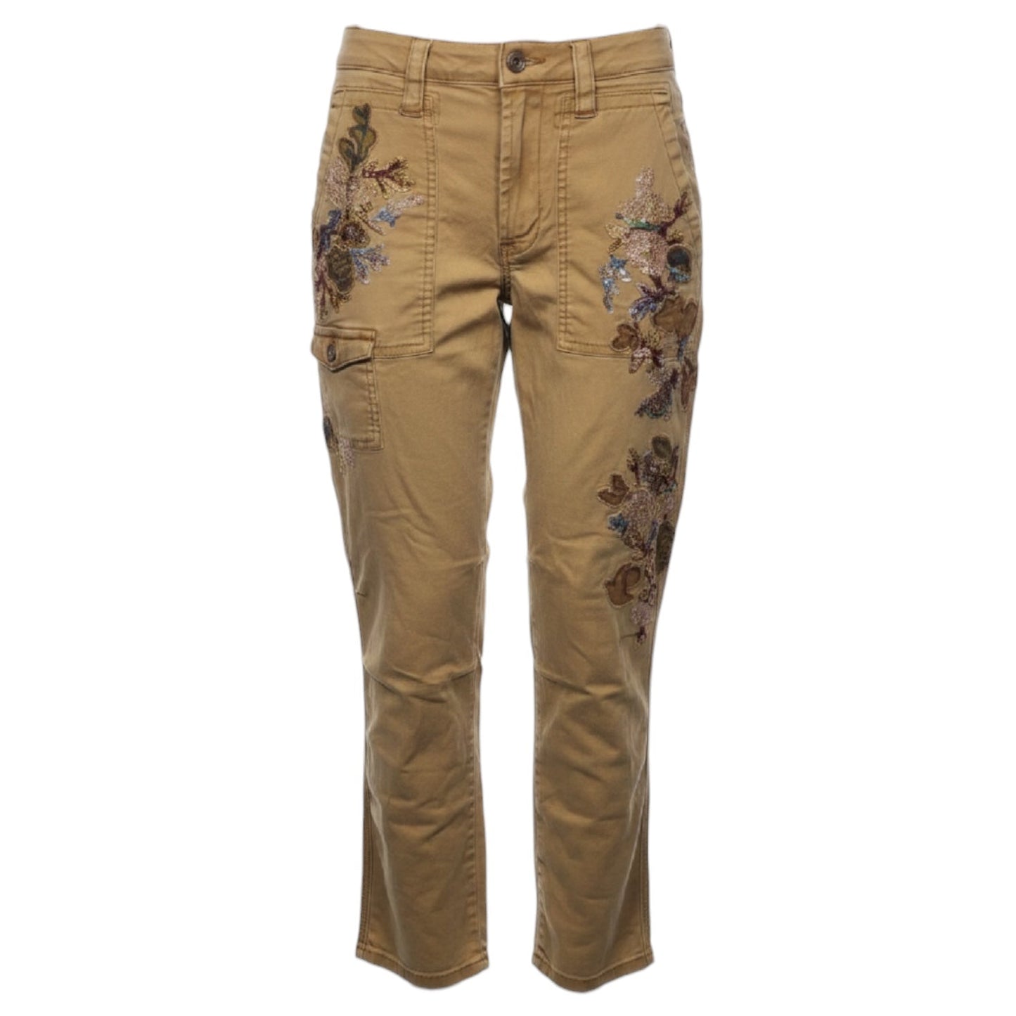 Wanderer Embroidered Cargo Pants By Anthropologie In Brown, Size:  4/27