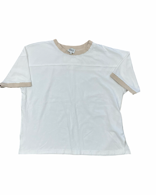 Top Ss By Bke In Cream & Tan, Size:S