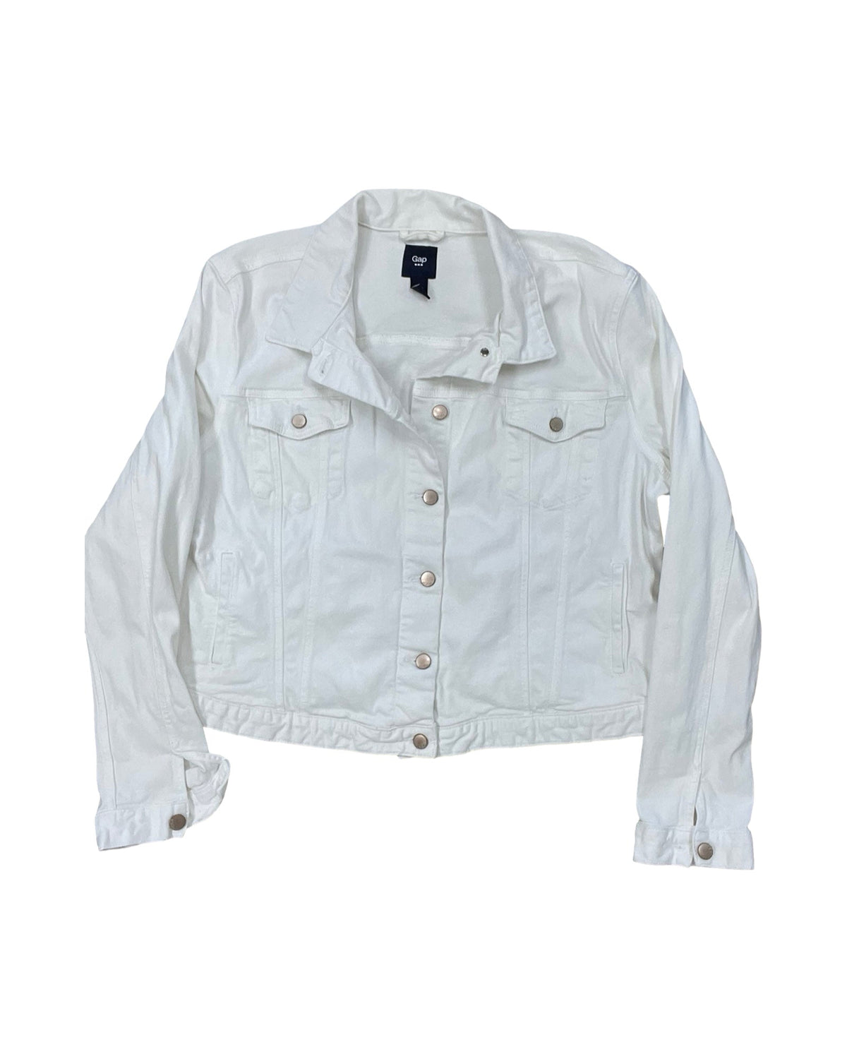 Jacket Denim By Gap In White Denim, Size:1X