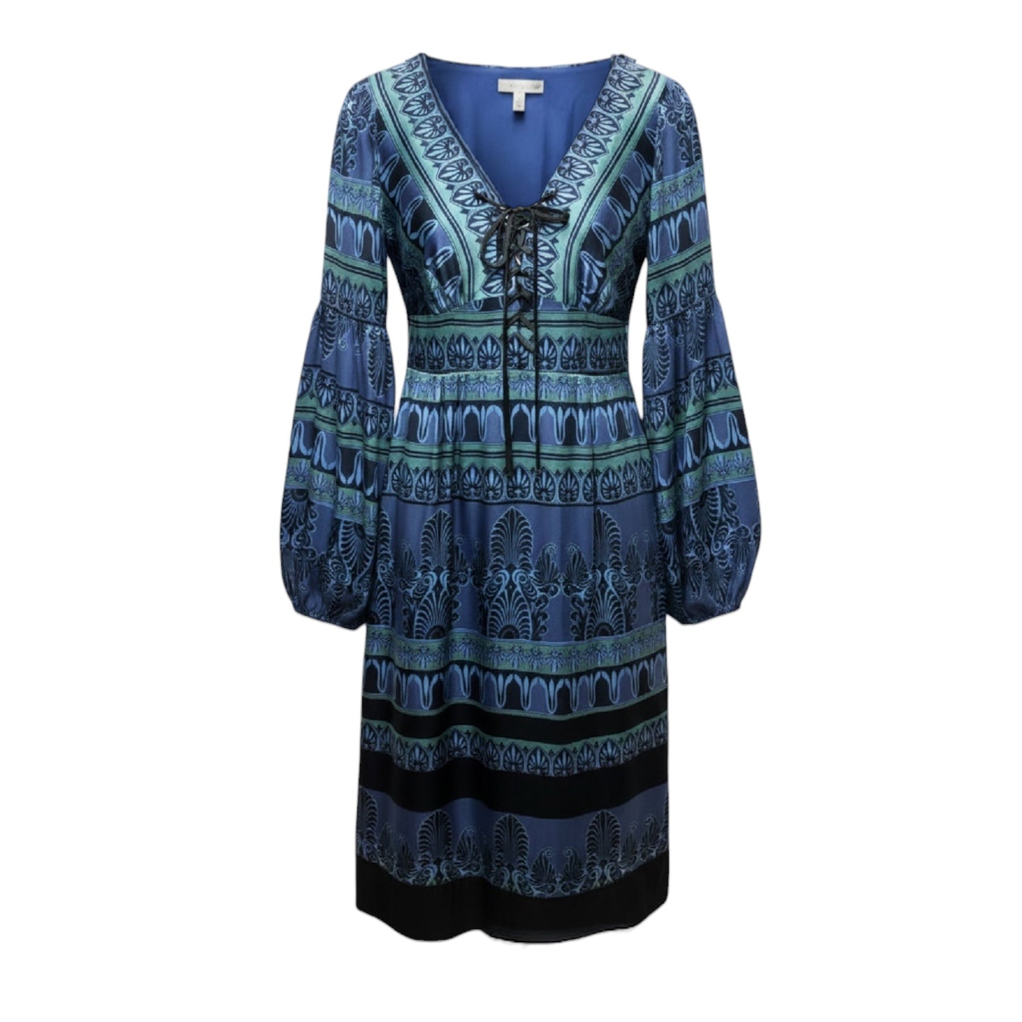 Bohemian Print Silk Midi Dress By Nanette Lepore In Blue, Size: 2
