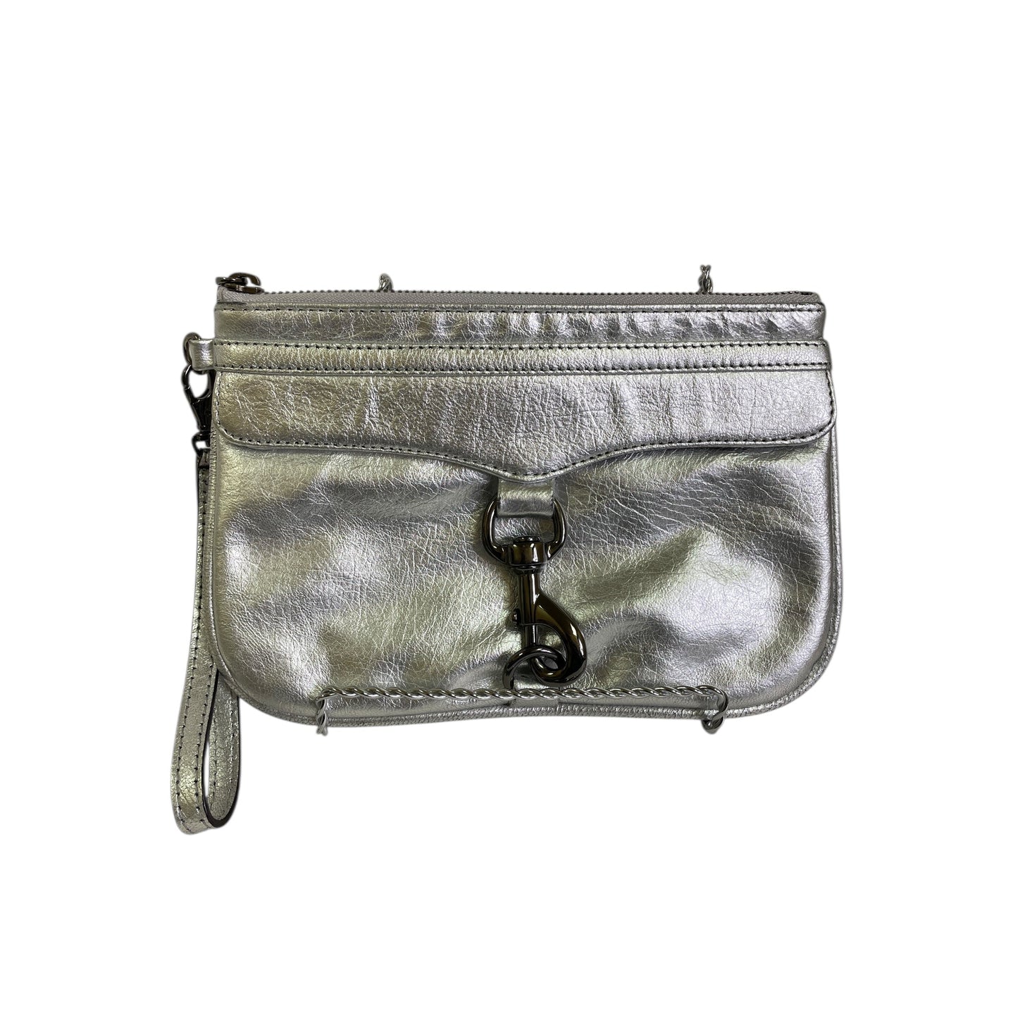 Wristlet Designer By Rebecca Minkoff In Silver, Size:Medium