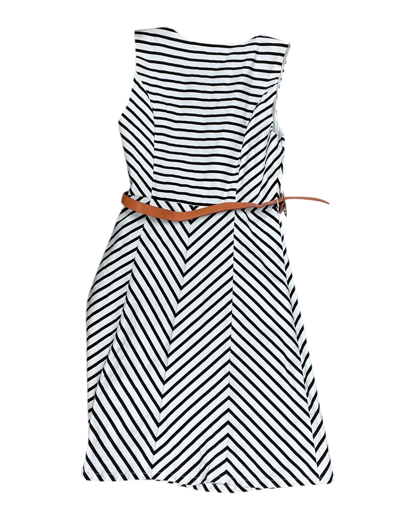 Dress Casual Midi By Clothes Mentor In Black & White, Size:S