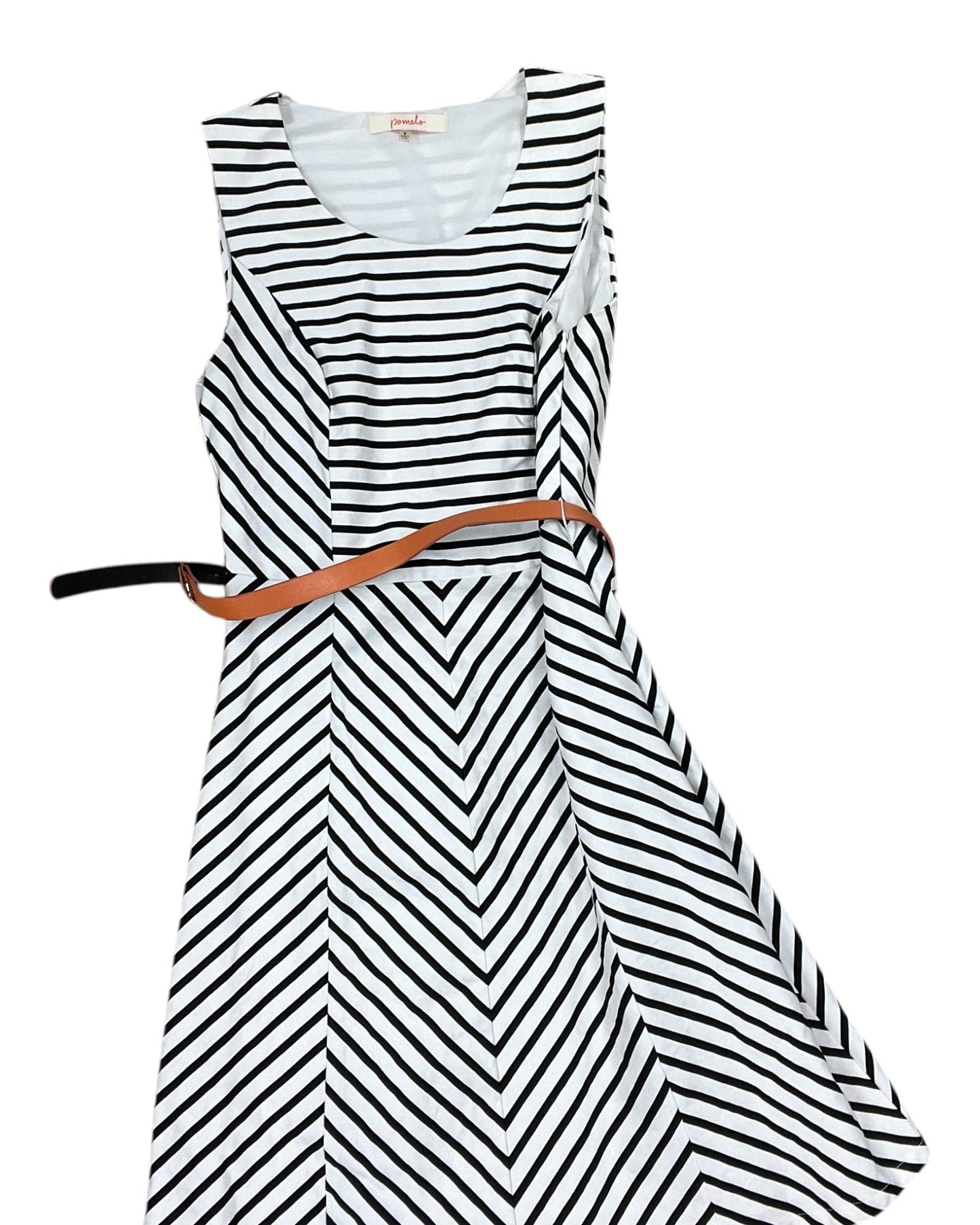 Dress Casual Midi By Clothes Mentor In Black & White, Size:S