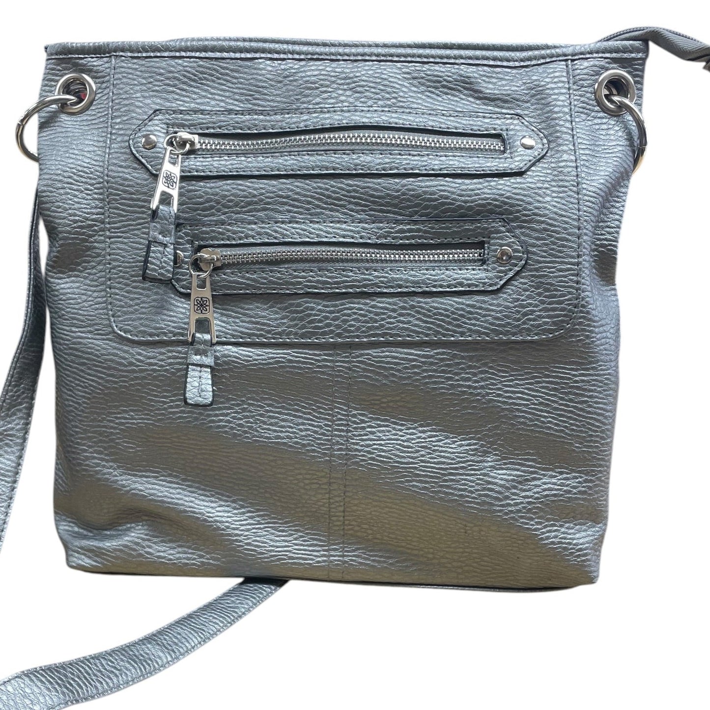 Handbag Leather By Cme In Silver, Size:Medium