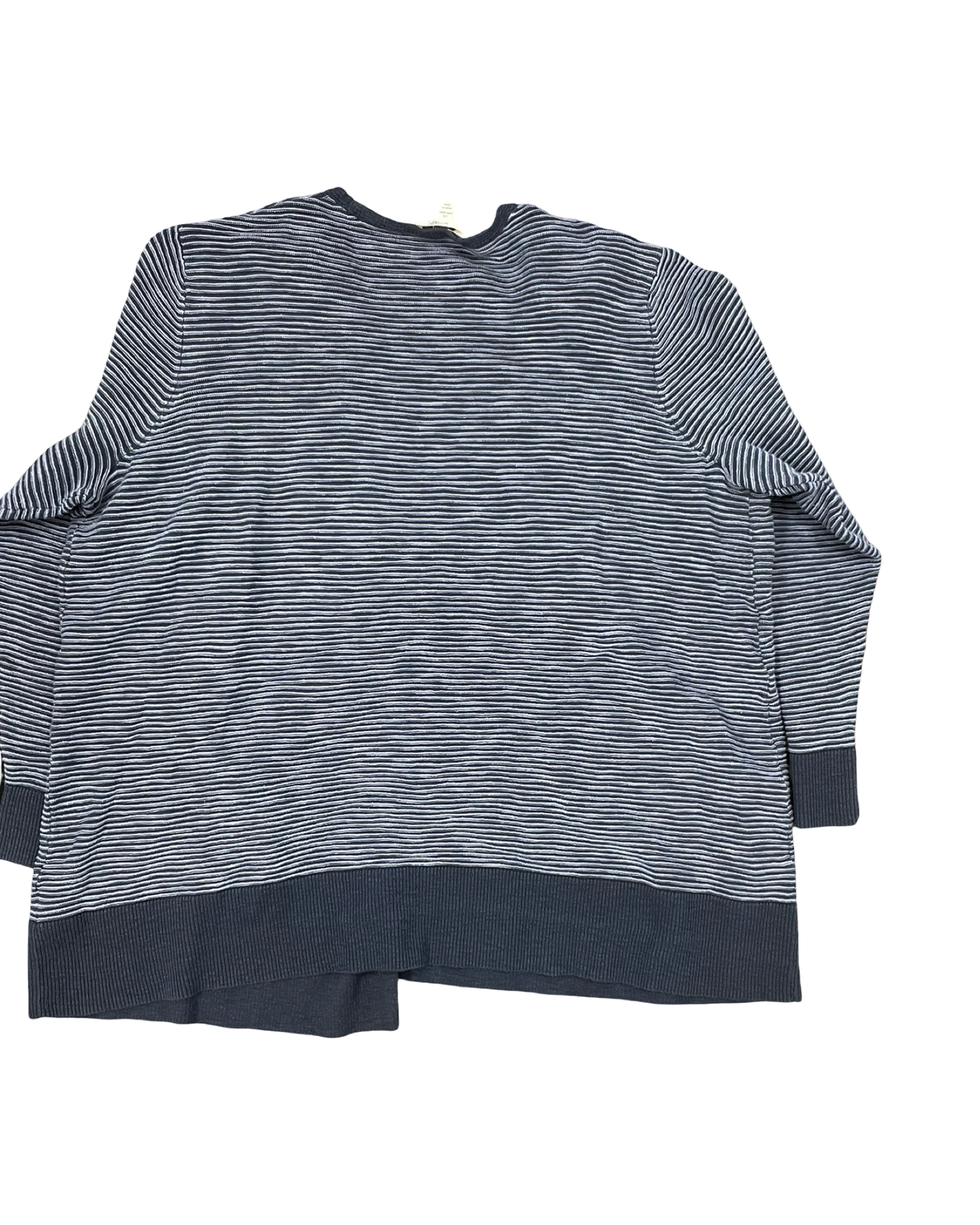 Cardigan By Terra & Sky In Blue, Size:1X