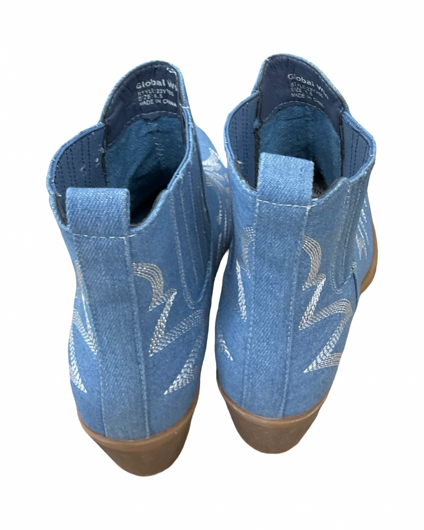 Boots Ankle Heels By Clothes Mentor In Blue, Size:8.5
